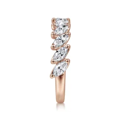 Discount Gabriel & Co. 14K Rose Gold Marquise Diamond Anniversary Band - 1.46 ct