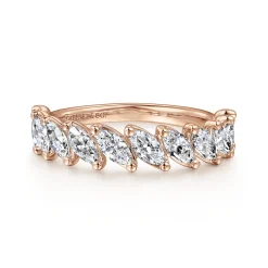 Discount Gabriel & Co. 14K Rose Gold Marquise Diamond Anniversary Band - 1.46 ct