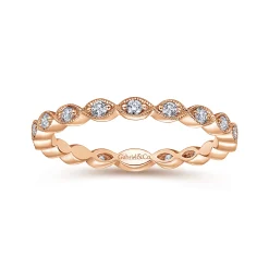 Clearance Gabriel & Co. 14K Rose Gold Marquise Station Diamond Stackable Ring