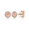 Outlet Gabriel & Co. 14K Rose Gold Morganite and Diamond Halo Stud Earrings