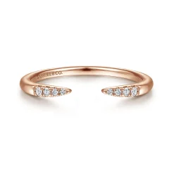 Gabriel & Co. 14K Rose Gold Open Diamond Tipped Stackable Ring