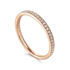 Outlet Gabriel & Co. 14k Rose Gold Pave Diamond Eternity Stackable Ring