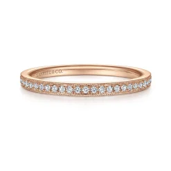 Outlet Gabriel & Co. 14k Rose Gold Pave Diamond Eternity Stackable Ring