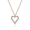 New Gabriel & Co. 14K Rose Gold Pave Diamond Open Heart Necklace