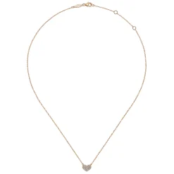 Clearance Gabriel & Co. 14K Rose Gold Pave Diamond Pendant Heart Necklace