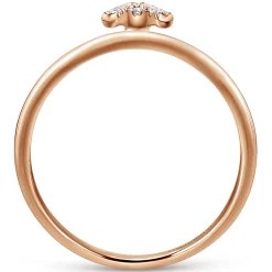 New Gabriel & Co. 14K Rose Gold Pave Diamond Uppercase A Initial Ring