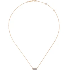 Hot Gabriel & Co. 14K Rose Gold Rectangular Diamond Pendant Necklace