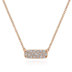 Hot Gabriel & Co. 14K Rose Gold Rectangular Diamond Pendant Necklace