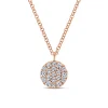 Best Gabriel & Co. 14K Rose Gold Round Diamond Disc Pendant Necklace