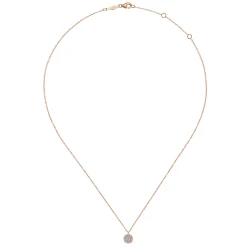 Best Gabriel & Co. 14K Rose Gold Round Diamond Disc Pendant Necklace