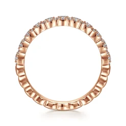 Gabriel & Co. 14K Rose Gold Round Diamond Halo Anniversary Band - 0.55 ct