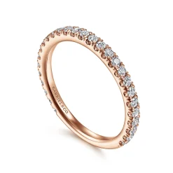 Hot Gabriel & Co. 14K Rose Gold Scalloped Diamond Stackable Ring