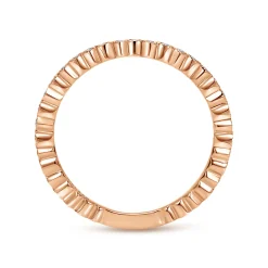 Hot Gabriel & Co. 14K Rose Gold Scalloped Stackable Diamond Band Ring
