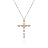 Discount Gabriel & Co. 14K Rose Gold Segmented Diamond Cross Necklace