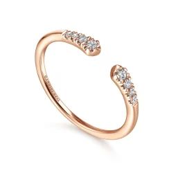Discount Gabriel & Co. 14K Rose Gold Split Diamond Stackable Ring