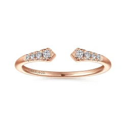 Discount Gabriel & Co. 14K Rose Gold Split Diamond Stackable Ring