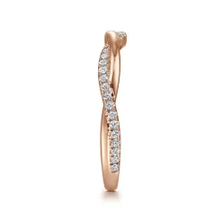 Online Gabriel & Co. 14K Rose Gold Twisted Diamond Anniversary Band - 0.15 ct