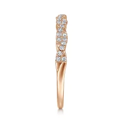 Discount Gabriel & Co. 14K Rose Gold Twisted Diamond Stackable Ring