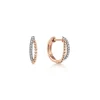 Outlet Gabriel & Co. 14K Rose Gold Twisted Pave Diamond Huggies
