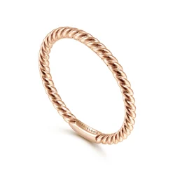 Clearance Gabriel & Co. 14K Rose Gold Twisted Rope Stackable Ring