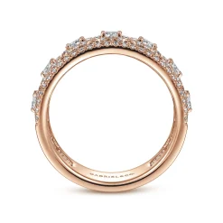 New Gabriel & Co. 14K Rose Gold Wide Diamond Anniversary Band - 1.05 ct
