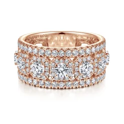Best Gabriel & Co. 14K Rose Gold Wide Diamond Anniversary Band - 1.9 ct