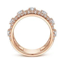 Best Gabriel & Co. 14K Rose Gold Wide Diamond Anniversary Band - 1.9 ct
