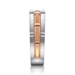 Best Gabriel & Co. 14K Rose-White Gold Angular Ring in Satin Finish