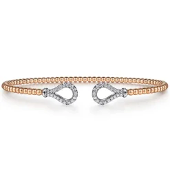 Gabriel & Co. 14K Rose-White Gold Bujukan Diamond Teardrops Bangle