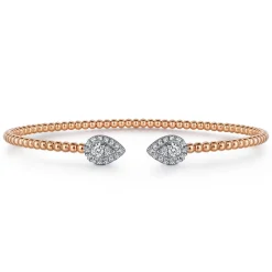 Online Gabriel & Co. 14K White and Rose Gold Diamond Pear Shape Bujukan Bangle