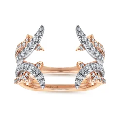 Clearance Gabriel & Co. 14K White and Rose Gold Diamond Ring Enhancer - 0.6 ct
