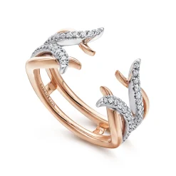 Clearance Gabriel & Co. 14K White and Rose Gold Diamond Ring Enhancer - 0.3 ct
