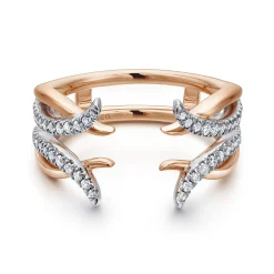 Clearance Gabriel & Co. 14K White and Rose Gold Diamond Ring Enhancer - 0.3 ct