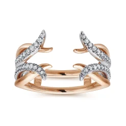 Clearance Gabriel & Co. 14K White and Rose Gold Diamond Ring Enhancer - 0.3 ct