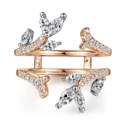 Best Gabriel & Co. 14K White and Rose Gold Marquise and Round Diamond Ring Enhancer - 0.8 ct