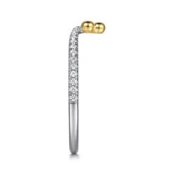 Discount Gabriel & Co. 14K White and Yellow Gold Bujukan Clover And Diamond Smart Ring Enhancer