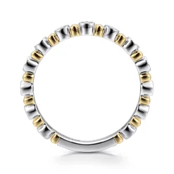 Outlet Gabriel & Co. 14K White and Yellow Gold Bujukan Diamond Stackable Ring
