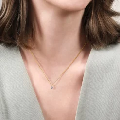 Sale Gabriel & Co. 14K White and Yellow Gold Diamond Star Pendant Necklace