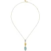Online Gabriel & Co. 14K White and Yellow Gold Diamond and Marquise Blue Topaz Drop Necklace