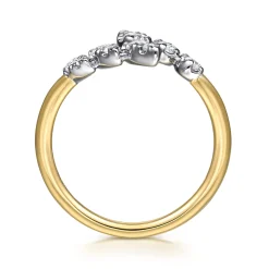 Best Gabriel & Co. 14K White and Yellow Gold Diamond Bypass Ladies Ring