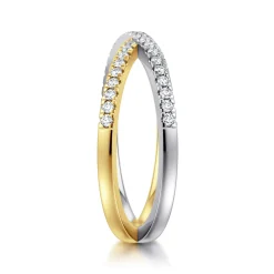 Hot Gabriel & Co. 14K White and Yellow Gold Diamond Criss Cross Ring