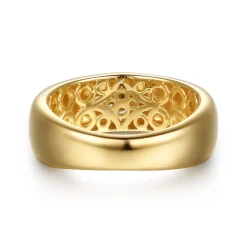 Discount Gabriel & Co. 14K White And Yellow Gold Diamond Clover Wide Band Ring