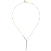 Gabriel & Co. 14K White and Yellow Gold Diamond Y Knots Necklace