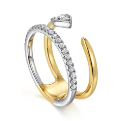 Online Gabriel & Co. 14K White and Yellow Gold Diamond Easy Stackable Ladies Ring