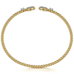 Sale Gabriel & Co. 14K White and Yellow Gold Diamond Bujukan Bangle