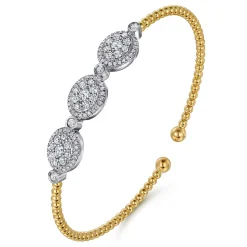 Online Gabriel & Co. 14K White and Yellow Gold Diamond Bujukan Bangle