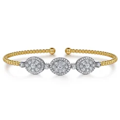 Online Gabriel & Co. 14K White and Yellow Gold Diamond Bujukan Bangle