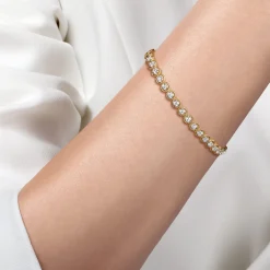 Outlet Gabriel & Co. 14K White and Yellow Gold Diamond Rope Bangle