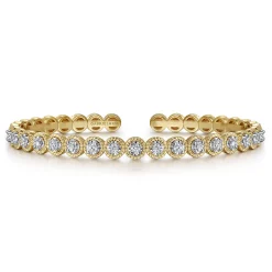 Outlet Gabriel & Co. 14K White and Yellow Gold Diamond Rope Bangle