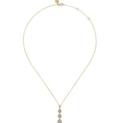Online Gabriel & Co. 14K White and Yellow Gold Graduating Diamond Cluster Bujukan Pendant Necklace